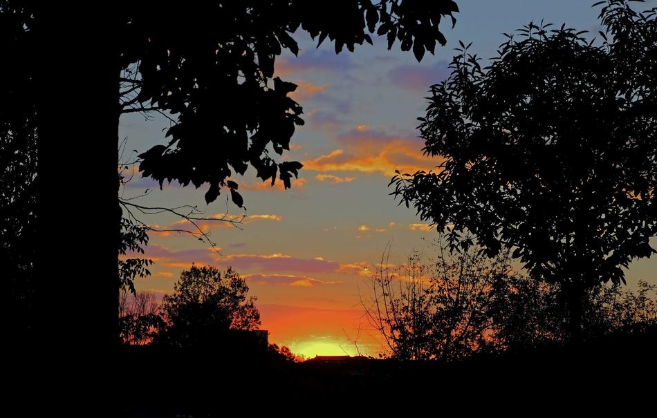 Sunset Edge Of Town Houses landscape