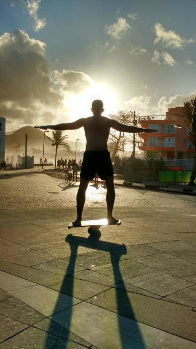 Balance Board Plank at sunlight
