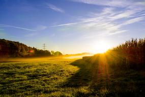 Meadow Sunrise Morning Mist