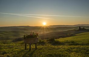 Tuscany countryside Sunset Landscape