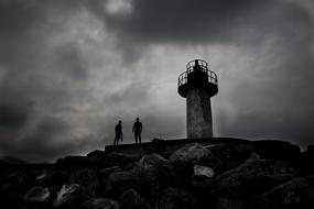 Lighthouse Beach Filyos monochrome photo