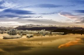 Water Icebergs at Sunset