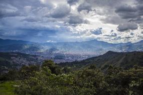 View from the mountains to the bright city