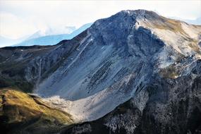 The top of the mountain above the sky