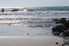 Sea Water Waves on sand beach