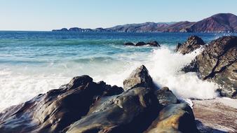 Beach Rocks Waves