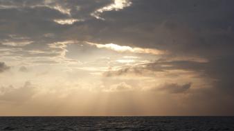 Seascape Sun Clouds