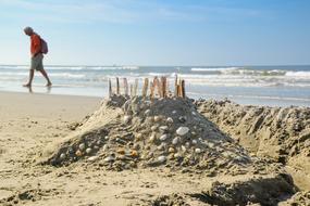 Beach sand Castle by the ocean