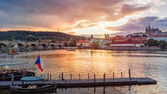 Prague Sunset River