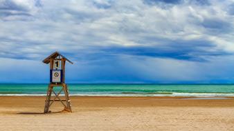 small building on a summer beach