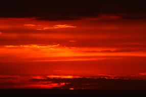 Sunset Blazing Sky Red