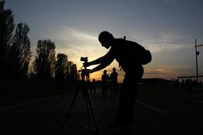 Silhouette People Sunset