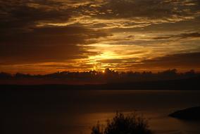 Cloudy sunset landscape