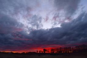 Sunset Landscape Winter