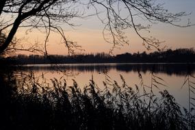 Lake at Afterglow Sunset