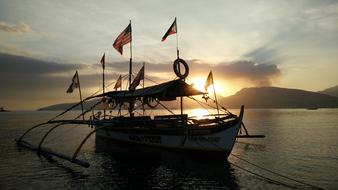 Sunset Boat Sea