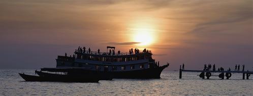 Tourist Boat at Sunset