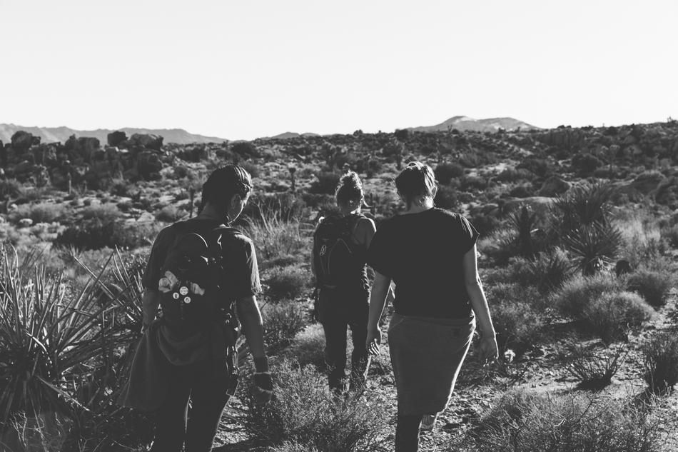 Black And White photo of People at nature
