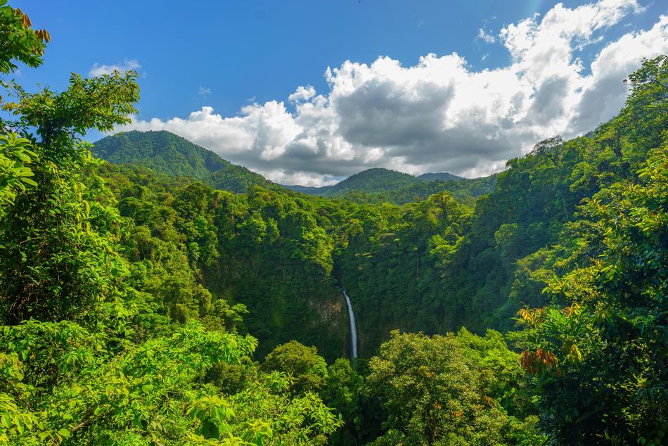 Waterfall and Blue Sky landscape