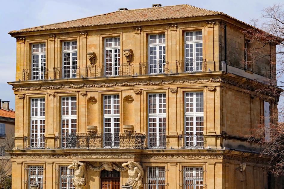 beautiful old building with balconies
