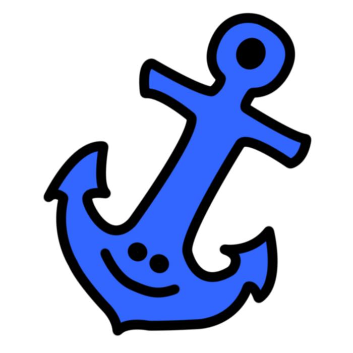 cute anchor icon with a smile