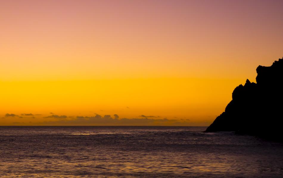 Orange horizon by the sea