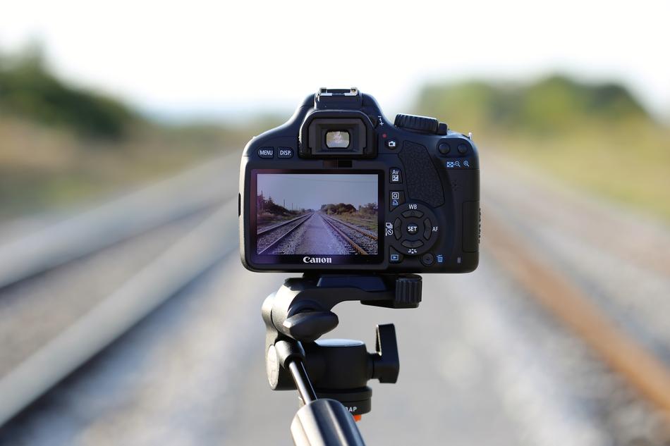 Camera On Railway Photo Rail