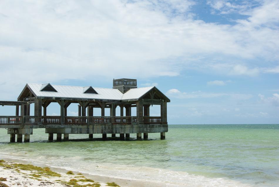 construction on pier on beach