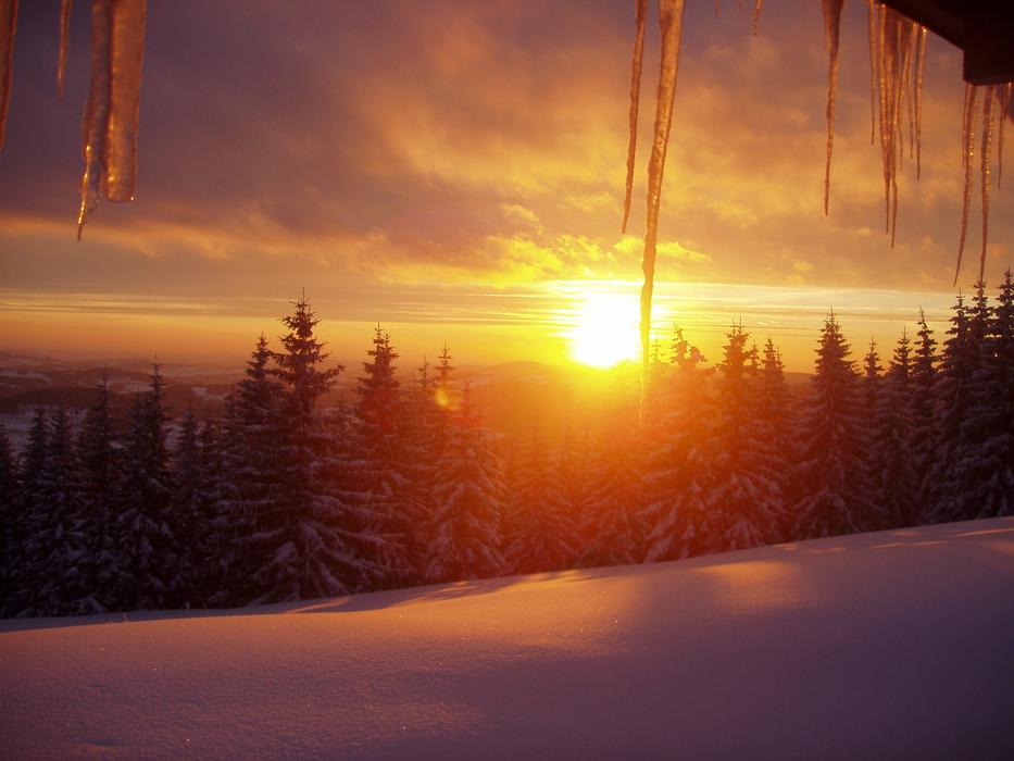 The Giant Mountains at Sunset scenery