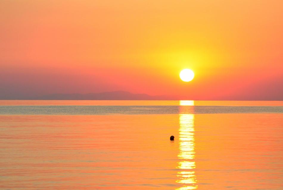 Thassos Makryammos sea at Sunrise