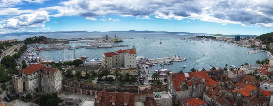 city port near the ocean