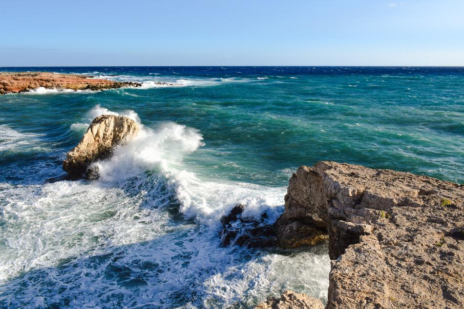 sea Waves crushing on the Rocky Coast