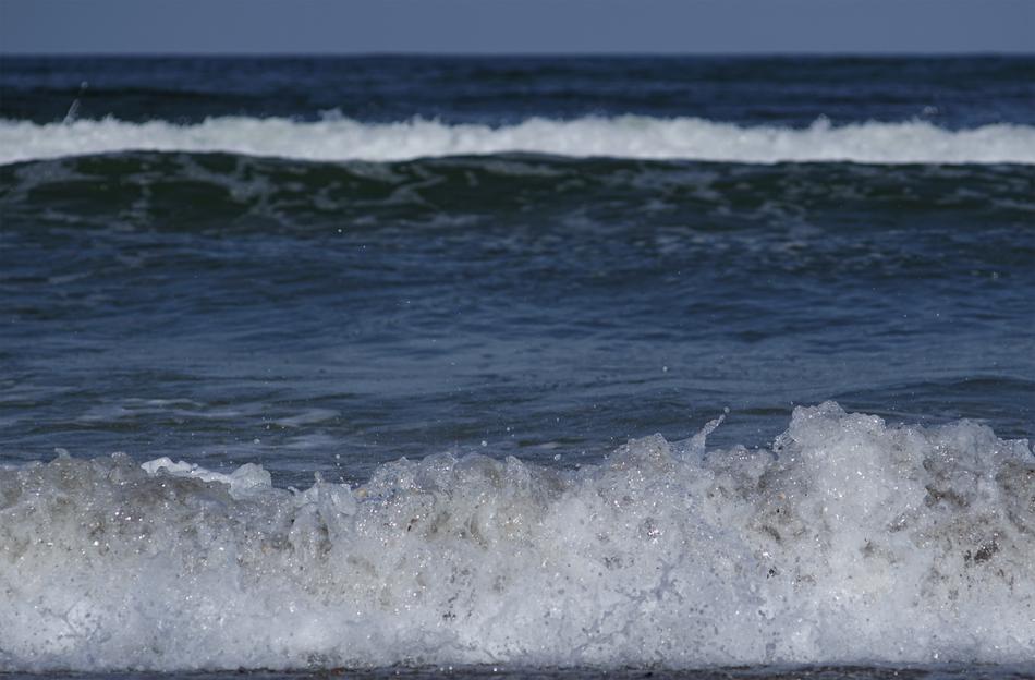Sea foam waves closeup