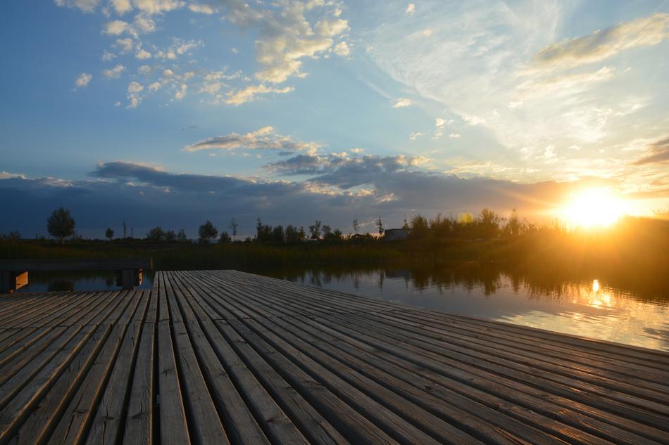 wooden bridge by the river