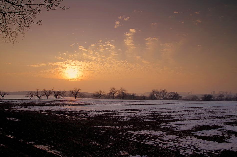 The Beauty scenery Of Sunset at Winter