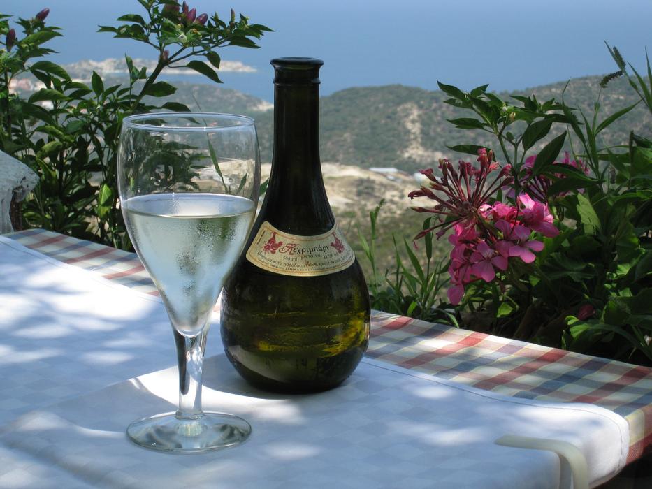Wine Retsina in Greece