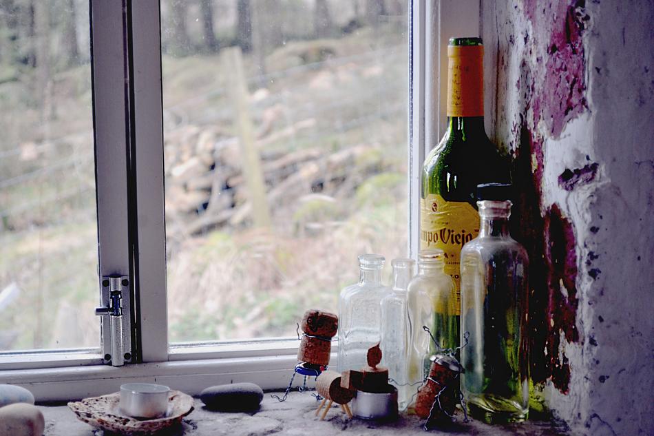 bottle window landscape