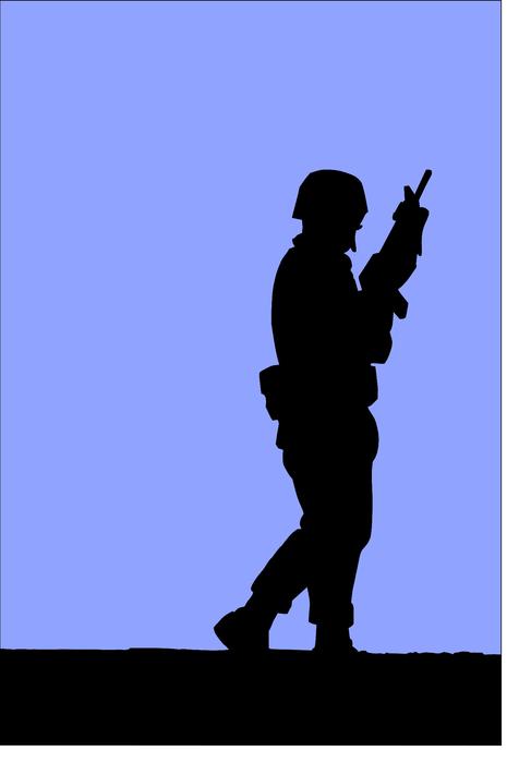 soldier people silhouette person