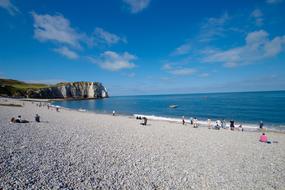 cozy beach with people