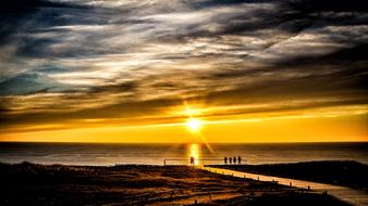 bright sunset against the sea