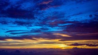 beautiful sunset on the horizon of the sky