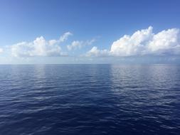ocean surface against the blue sky