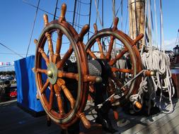 rope on the deck of the ship