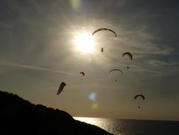 people landscape parachute view