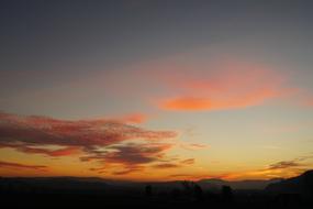 orange clouds in the empty sky