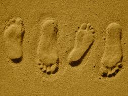 Footprints Steps Sand