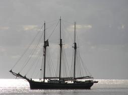 A beautiful ship sailing in the sea