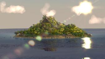 beautiful wild island in the ocean