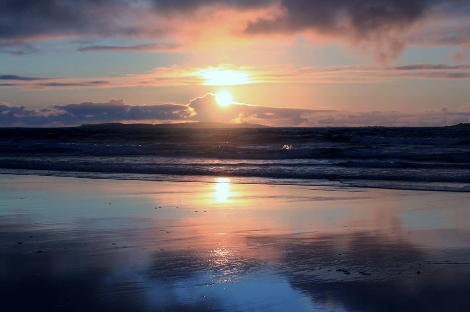 peaceful sunset with the sea as a backdrop