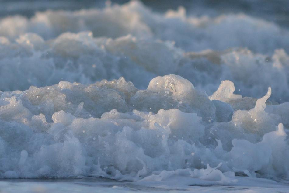 white cold waves of the sea